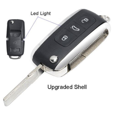 Bentley Style Flip Shell Remote Key Case Fob 3B for VW Passat Tiguana Polo Bora